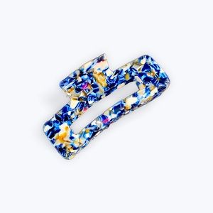 Hair Claw Clip Blue Marble Acetate